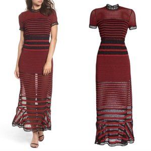 Foxiedox Cassius Striped Sheer Maxi Dress